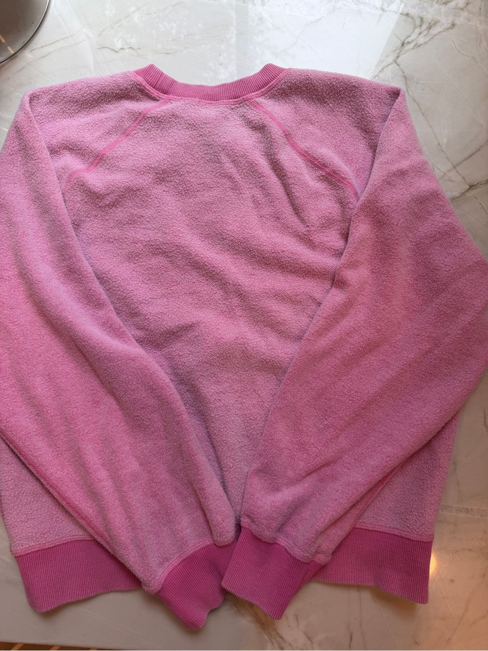 Marine Layer W's Cloud 9 Fleece Reversible Crewneck Sweater Fuscia Womens M - Picture 5 of 8
